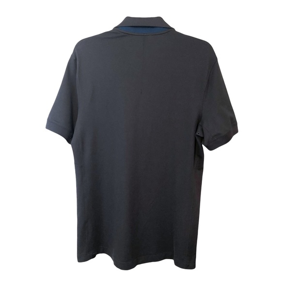 NWOT Lululemon Golf Shirt Mens Med Dark Grey and Teal Trim - Picture 2 of 11